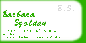 barbara szoldan business card